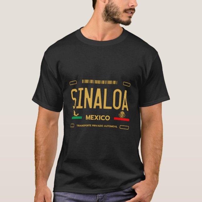Camiseta Sinaloa México Licença Plate Aestética Sinaloa (Frente)