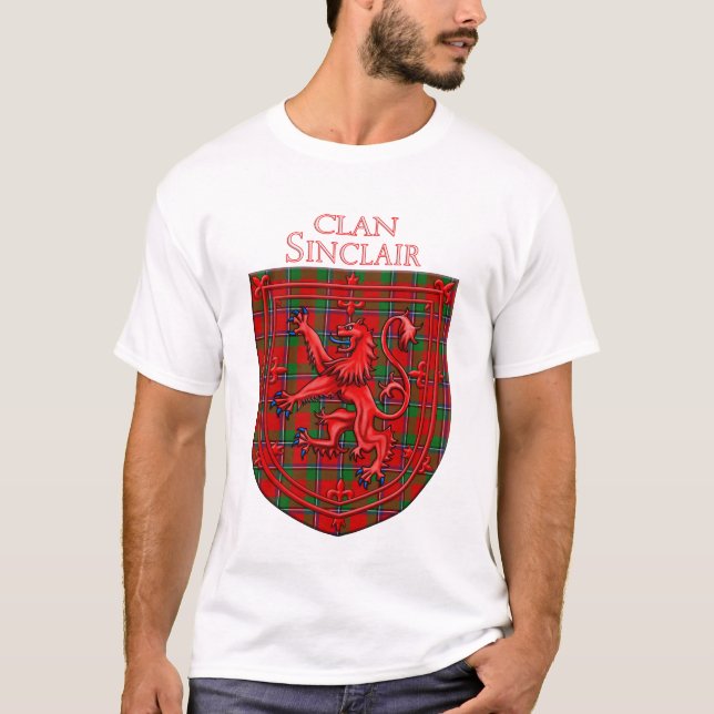 Camiseta Sinclair Tartan Scottish Plaid Lion Rampant (Frente)
