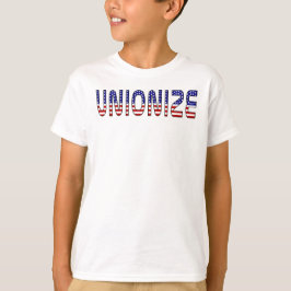 Camiseta Sindicalize-se em Cores da Bandeira dos EUA