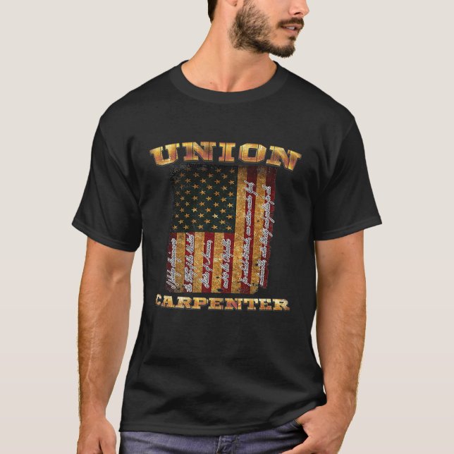 Camiseta Sindicato de trabalhadores pró-americano orgulhoso (Frente)