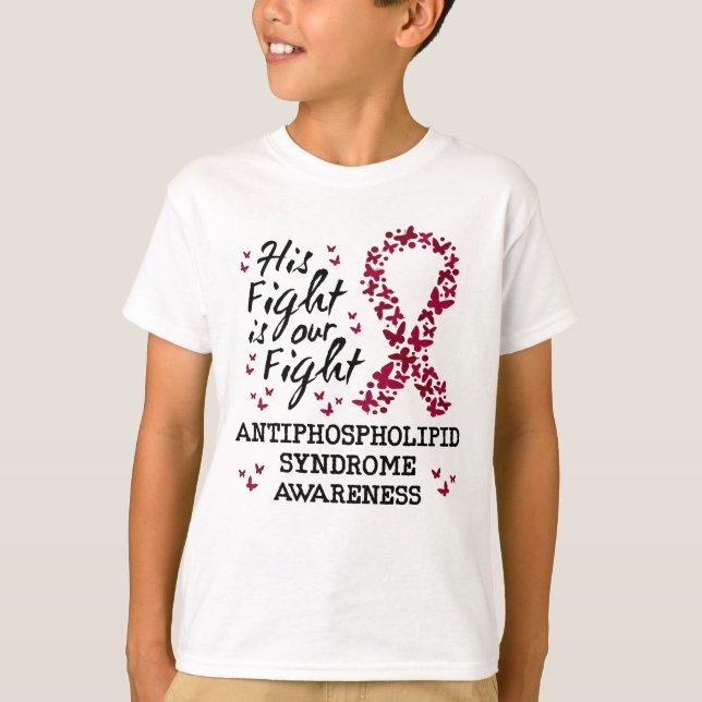 Camiseta Sindroma de antifosfolípidos Consciência, sua luta (Frente)