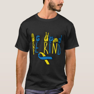 Camiseta Sindroma Sensibilização Seja Bonito Sinal de Mão P