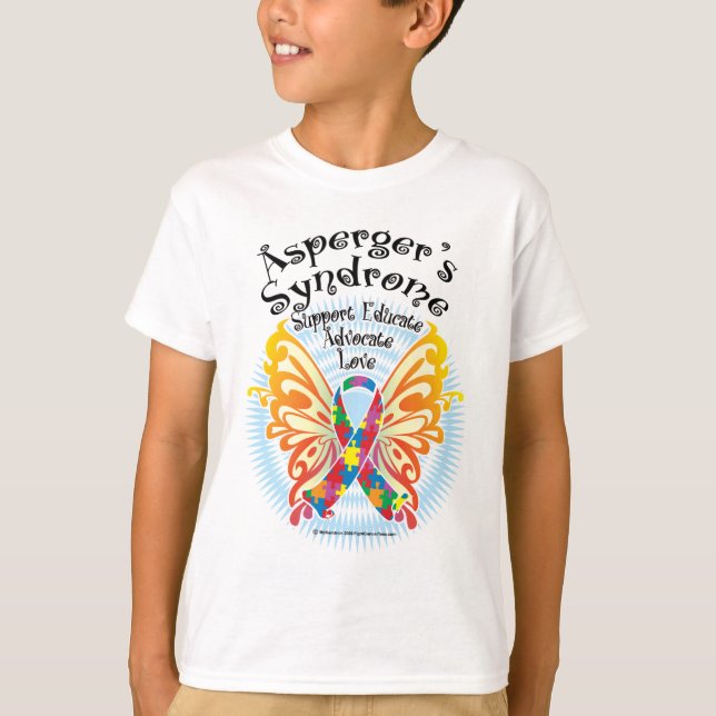 Camiseta Síndrome de Asperger Borboleta 3 (Frente)