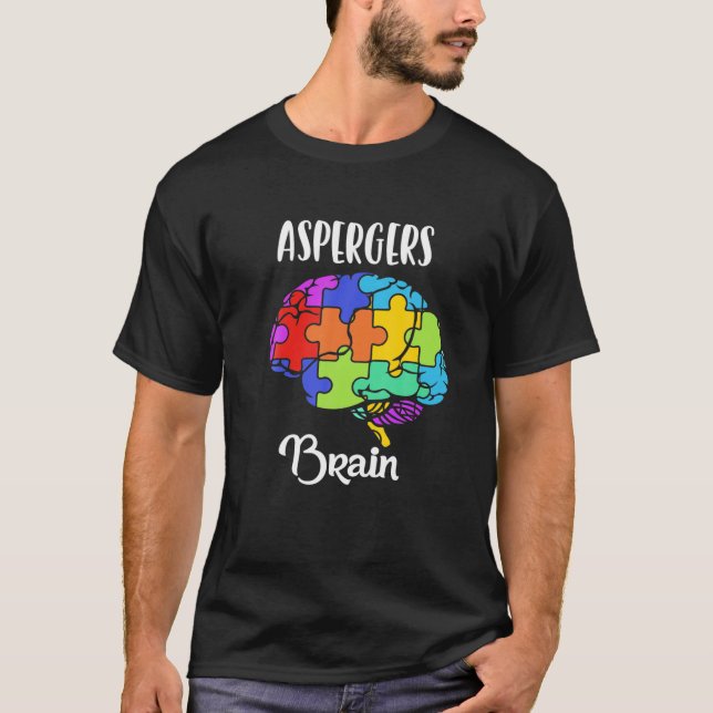 Camiseta Síndrome de Aspergers - Quebra-cabeça cerebral - P (Frente)
