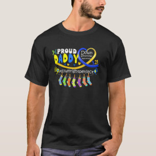 Camiseta Síndrome de Down Conscientização Orgulhoso-Pai Fil