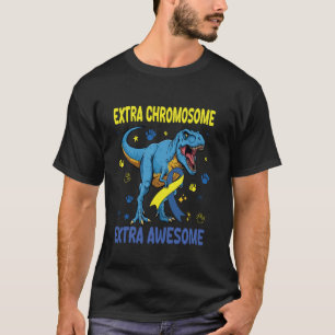Camiseta Síndrome de Down Conscientização T-rex Dinossauro 