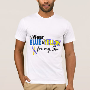 Camiseta Síndrome de Down eu visto azul & amarelo para meu