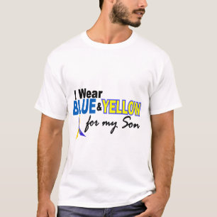 Camiseta Síndrome de Down eu visto azul & amarelo para meu