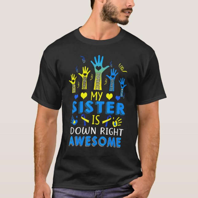 Camiseta Síndrome de Down Irmã Irmã Irmã Irmã Irmã Irmã Irm (Frente)