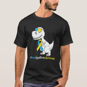 Camiseta Síndrome de Down T Rex Dinossaur, Meninos Trisomia