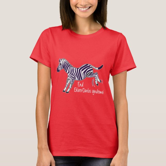 Camiseta Síndrome de Ehlers-Danlos do fim com zebra (Frente)