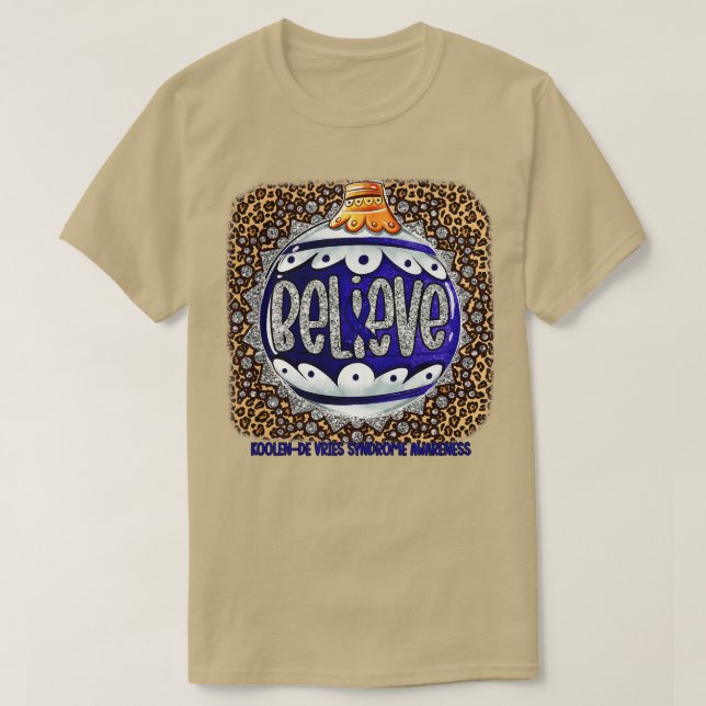 Camiseta Síndrome de Koolende Vries Sensibilização Acredita (Frente do Design)