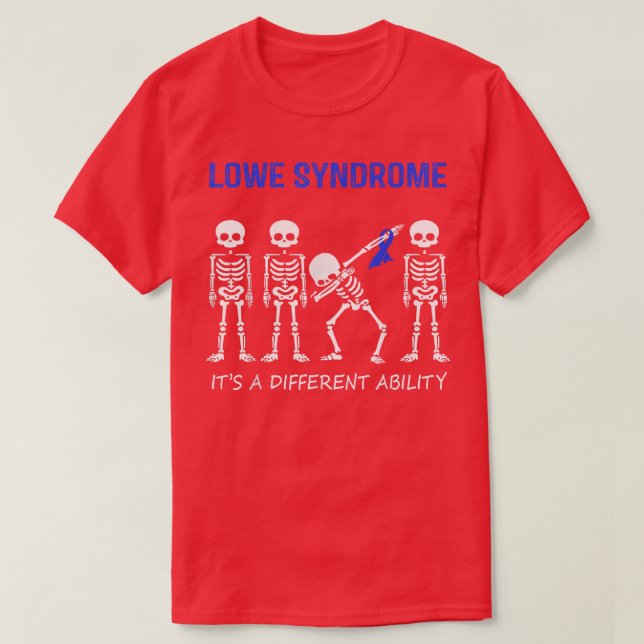Camiseta Síndrome de Lowe Dabbing Skeleton Diferente (Frente do Design)
