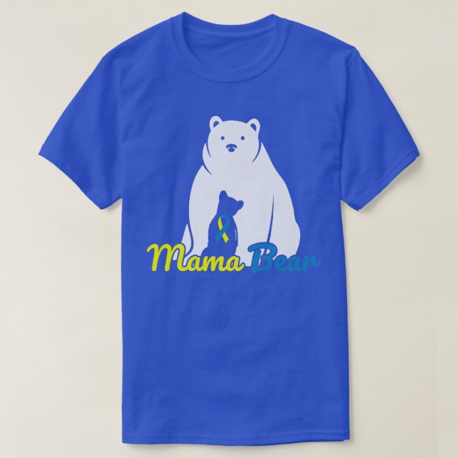 Camiseta Síndrome de Mama Bear Down Sensibilização T21 Prem (Frente do Design)