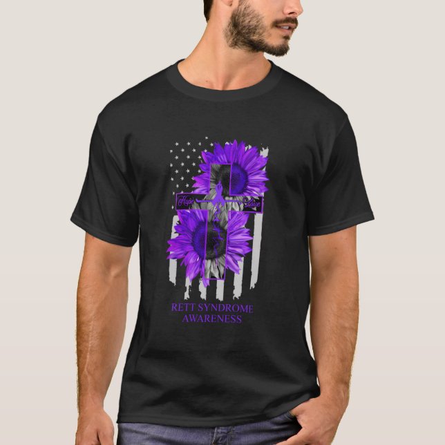 Camiseta Síndrome de Rett Fita Roxa Fita Rótula Norte (Frente)