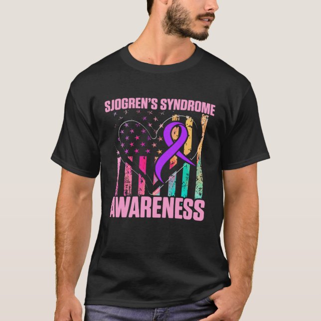 Camiseta Síndrome de Sjogren Sobrevivente Aprenda Guerreiro (Frente)