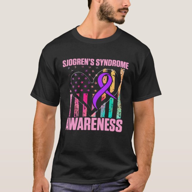Camiseta Síndrome de Sjogren Sobrevivente Aprenda Guerreiro (Frente)