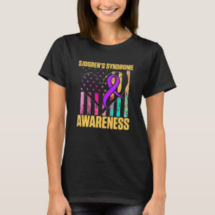 Camiseta Síndrome de Sjogren Sobrevivente aprende guerreiro