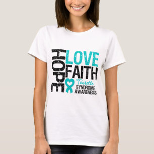 Camiseta Síndrome de Tourette da fé do amor da esperança