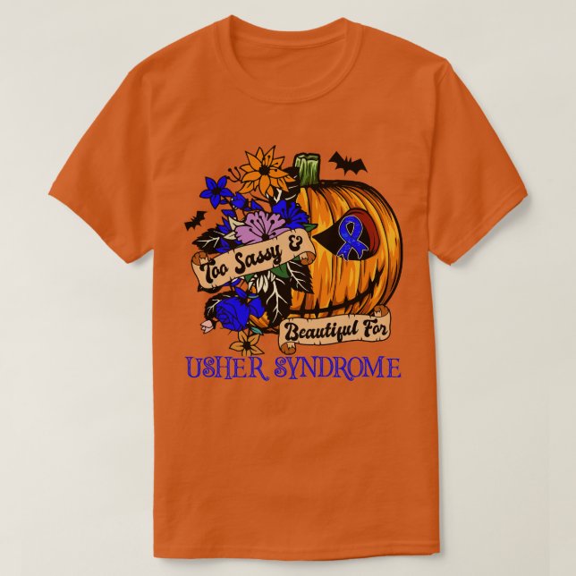 Camiseta Síndrome de Usher Sensibilização retro halloween a (Frente do Design)