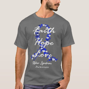 Camiseta Síndrome de Usher Sensibilizar Fé Esperança Amar E