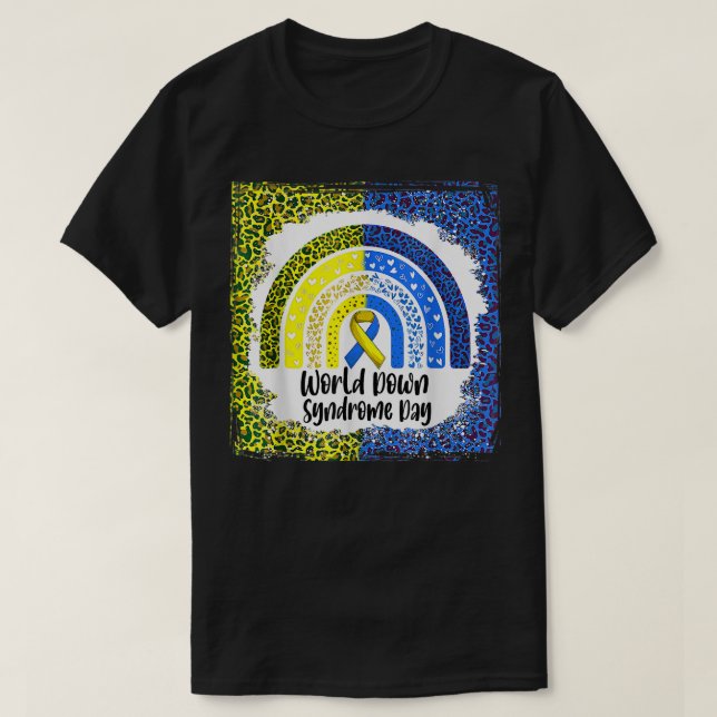 Camiseta Síndrome Mundial para Baixo Sensibilização Encerra (Frente do Design)