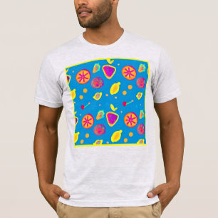 Camiseta Sinfonia Colorida do Padrão Neon Fruta
