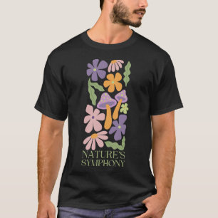 Camiseta sinfonia da natureza flor retrô minimalista colori