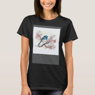 Camiseta Sinfonia da Natureza no Pássaro Azul Empoeirado