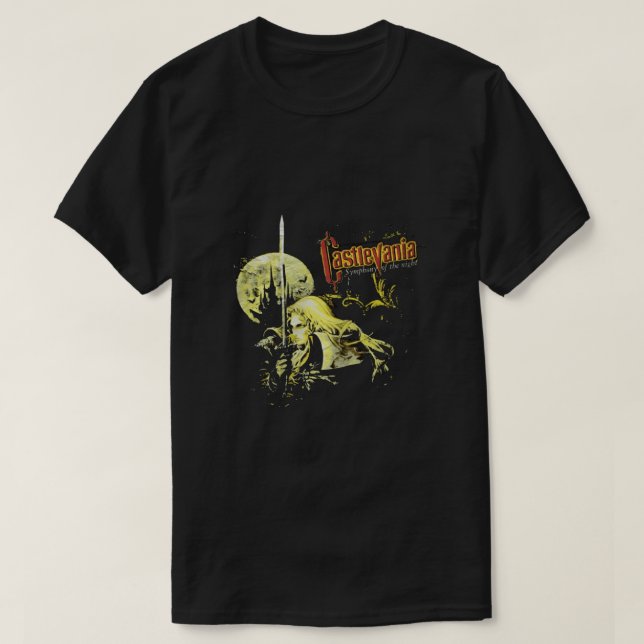 Camiseta Sinfonia da noite Alucard Castlevania Jogo Diverti (Frente do Design)