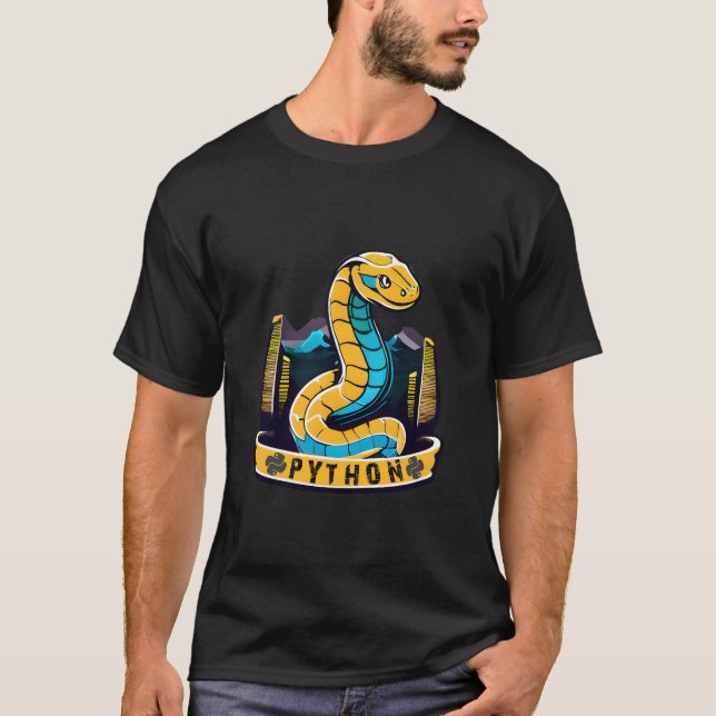 Camiseta Sinfonia do código Python Serpentine (Frente)