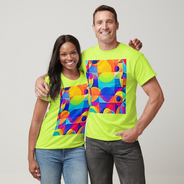 Camiseta Sinfonia Geométrica de Cores (Unissex)
