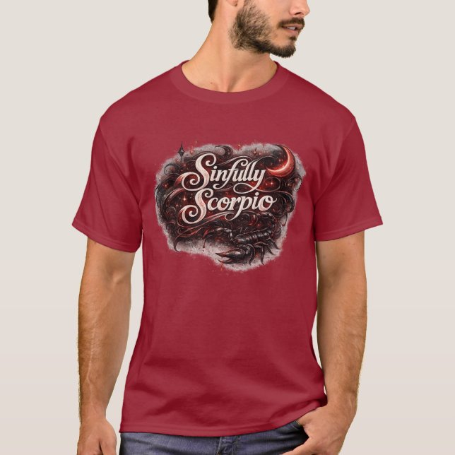 Camiseta Sinfully Scorpio Zodiac T-Shirt – Dark Seductive A (Frente)