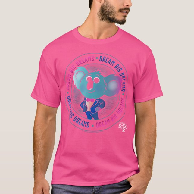 Camiseta Sing 2 Buster Moon Sonhe Grandes Sonhos Círculo Em (Frente)