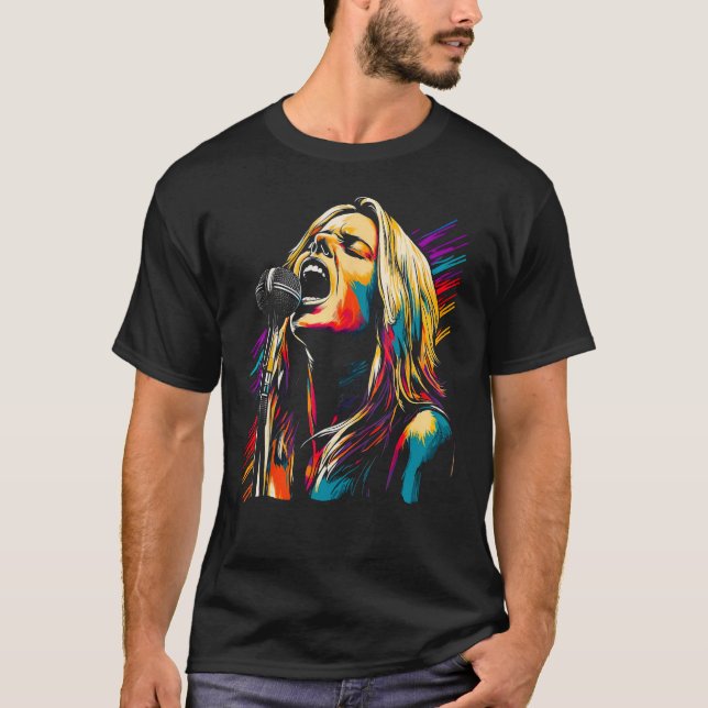 Camiseta Sing Microphone Pop Singer (Frente)
