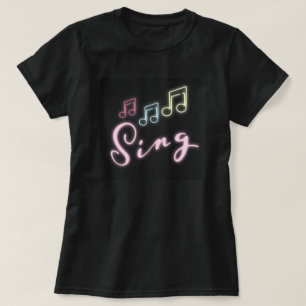 Camiseta SING personalizado com notas de música