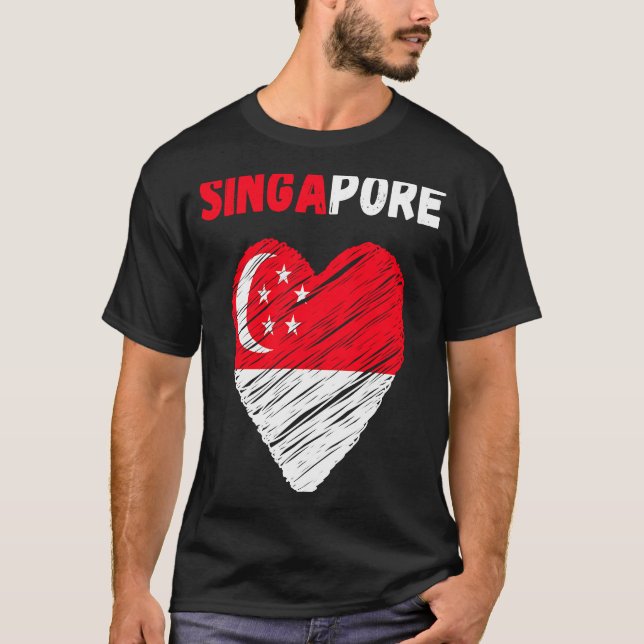 Camiseta Singapore Flag Holiday Singapore Heart Singaporean (Frente)