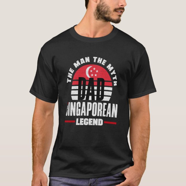 Camiseta Singapore Singaporean Singapore Flag Fathers Day (Frente)