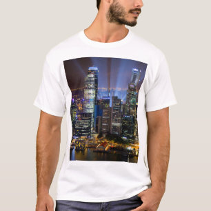 Camiseta Singapura downtown cidade à noite