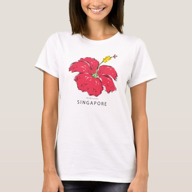 Camiseta SINGAPURA HIBISCUS (Tecidos leves) (Frente)