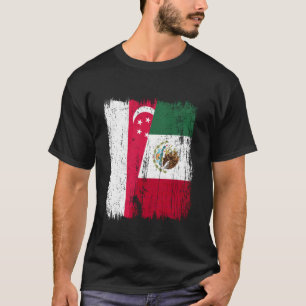 Camiseta Singapura México Metade Bandeira Singapurense Mexi