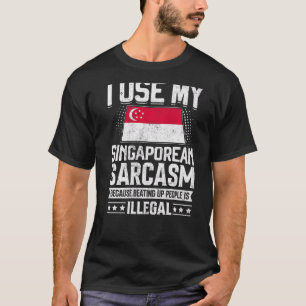 Camiseta Singapura Sinaliza Souvenirs Para Os Homens E As M