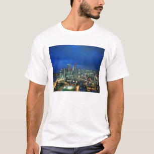 Camiseta Singapura Skyline à noite, Singapura
