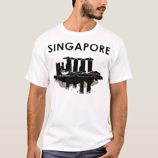 Camiseta Singapura Skyline Vintage Singapura (Frente)