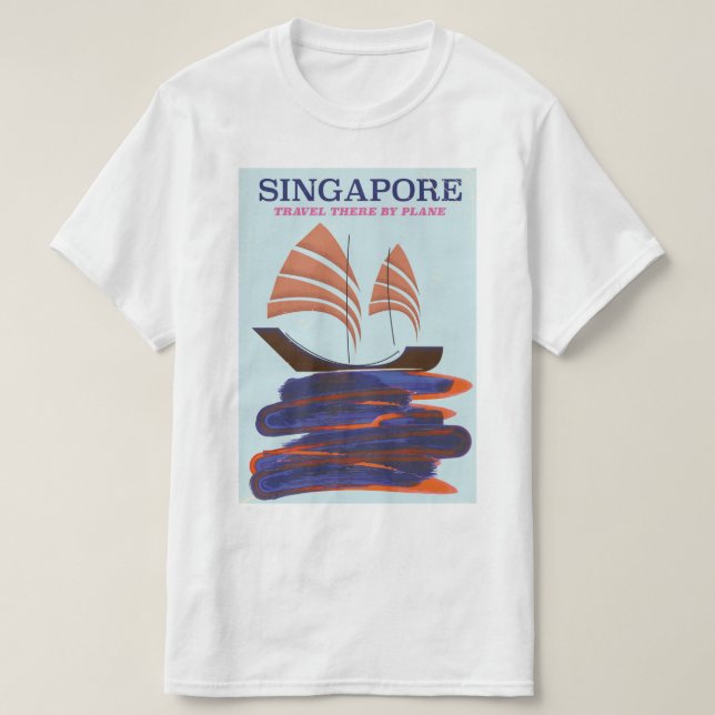 Camiseta Singapura "Vá lá de avião" (Frente do Design)