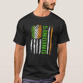 Camiseta Singing American Flag Distressed St Patrick's Day