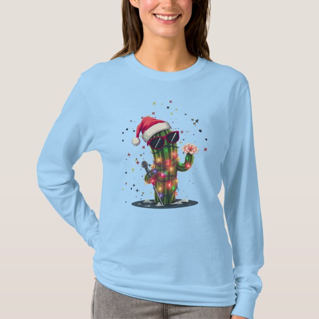 Camiseta Singing Christmas Cactus (Frente)
