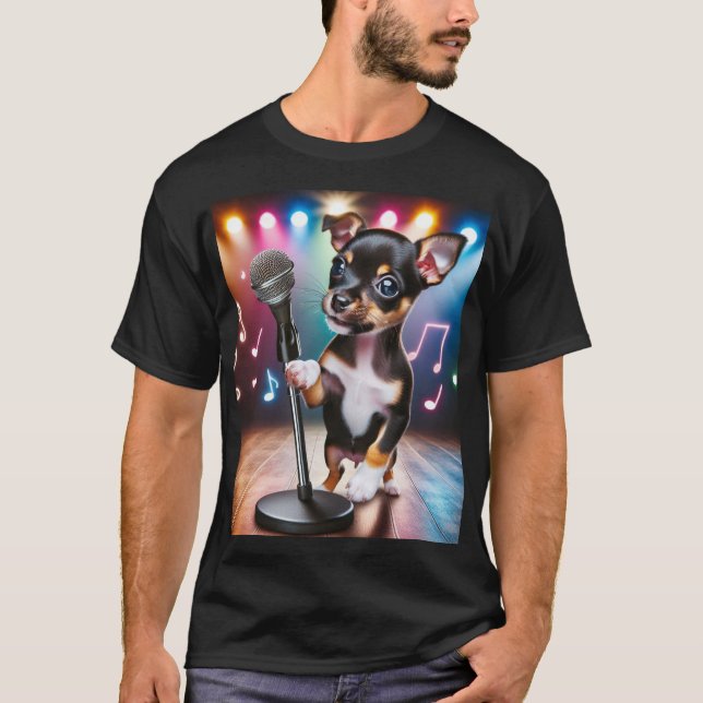 Camiseta Singing Toy Rat Terrier (Frente)