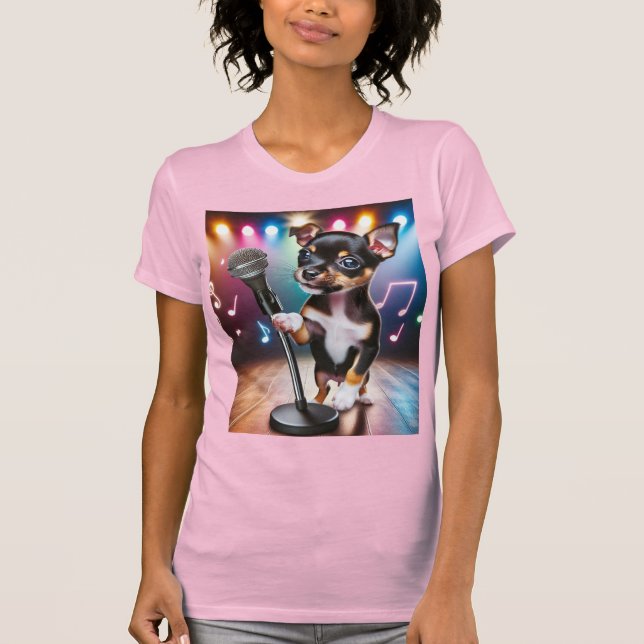 Camiseta Singing Toy Rat Terrier (Frente)
