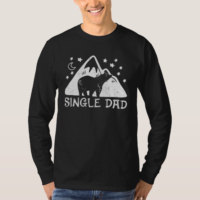 Camiseta Single Dad Bear Floral Cute  Mother s Father s Day (Frente)
